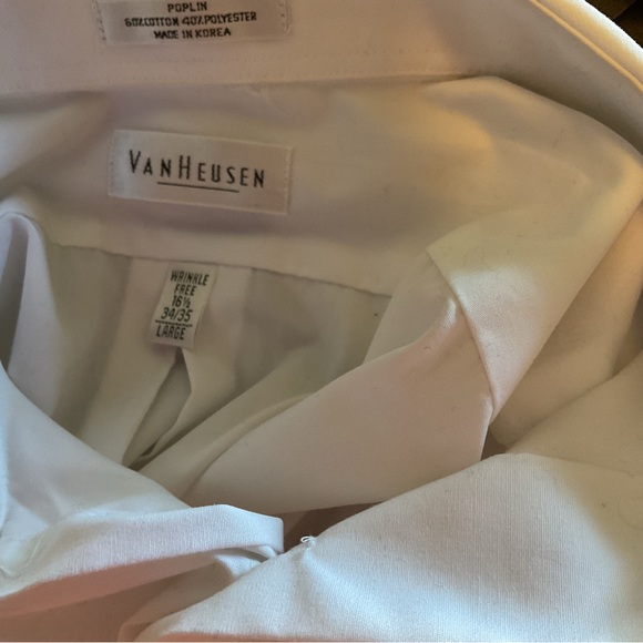 VAN HEUSEN DRESS WHITE, LONG SLEEVE SHIRT SIZE 161/2 34/35. BUTTON DOWN.EX.COND - Picture 14 of 14